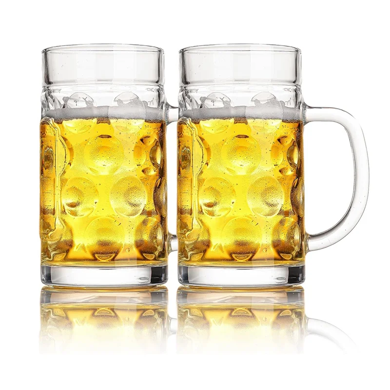 ABMH-Freezer Beer Mugs Glass Mugs With Handles For Home Bar Accessories, Beer Gifts For Beer, Tea, Coffee