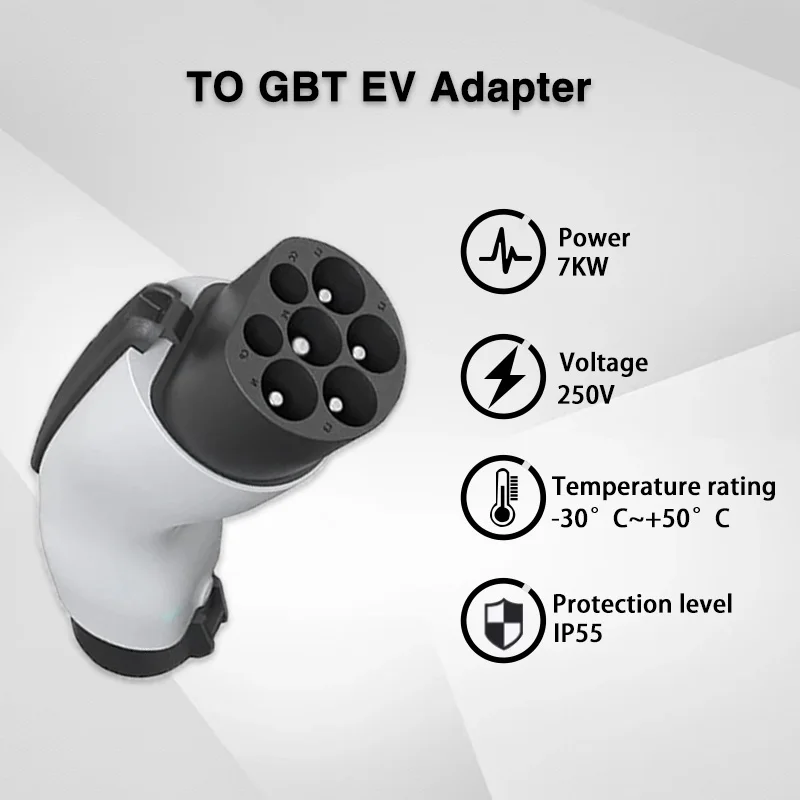 Tesla Conector da estação de carregamento para todos os carros elétricos chineses, BYD Auto Adaptador, J1772 PARA GBT EV Adaptador, 32A TYPE1 TYPE2