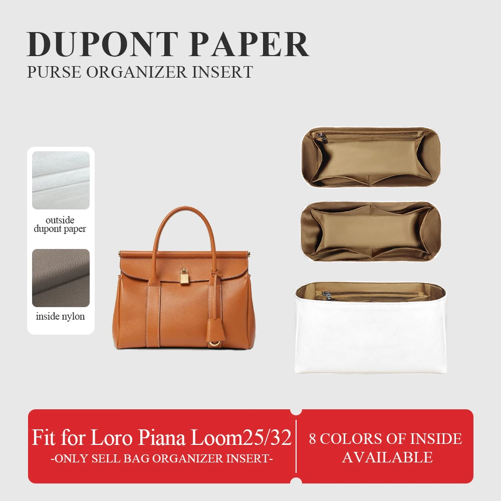 

Dupont Paper Purse Organizer Insert Fit for Loro Piana Loom 25/32, Lightweight Inside Bag Organizer Insert Slim Inner Liner Bag