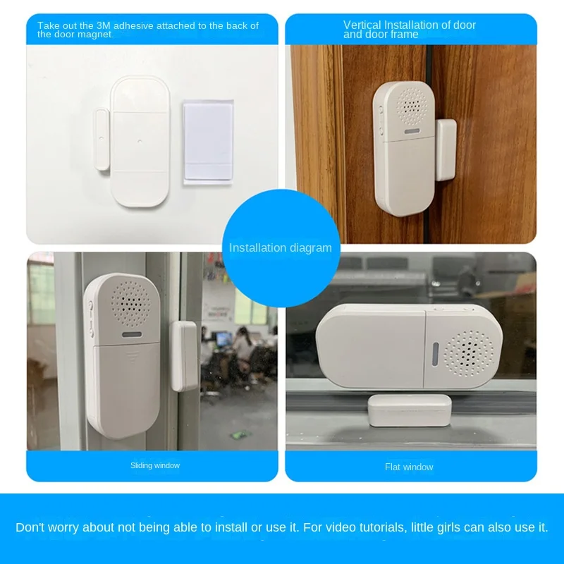 New Arrival Door Magnetic Alarm with Lighting Reminder, Remote Control, Home and Shop Anti-Theft Alarm System