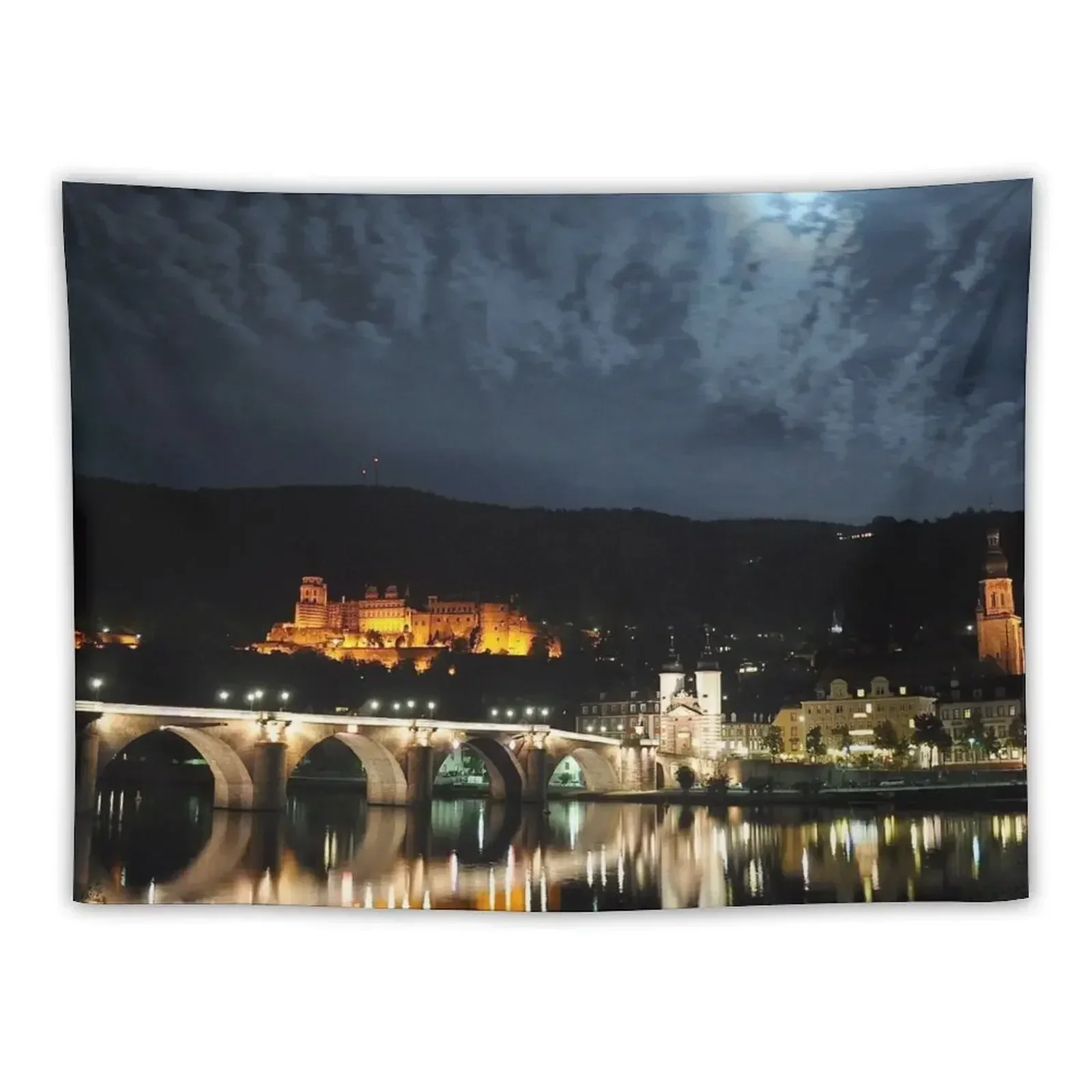 Nightview of Heidelberg Tapestry Wallpaper Home Decorating House Decoration Nordic Home Decor Tapestry