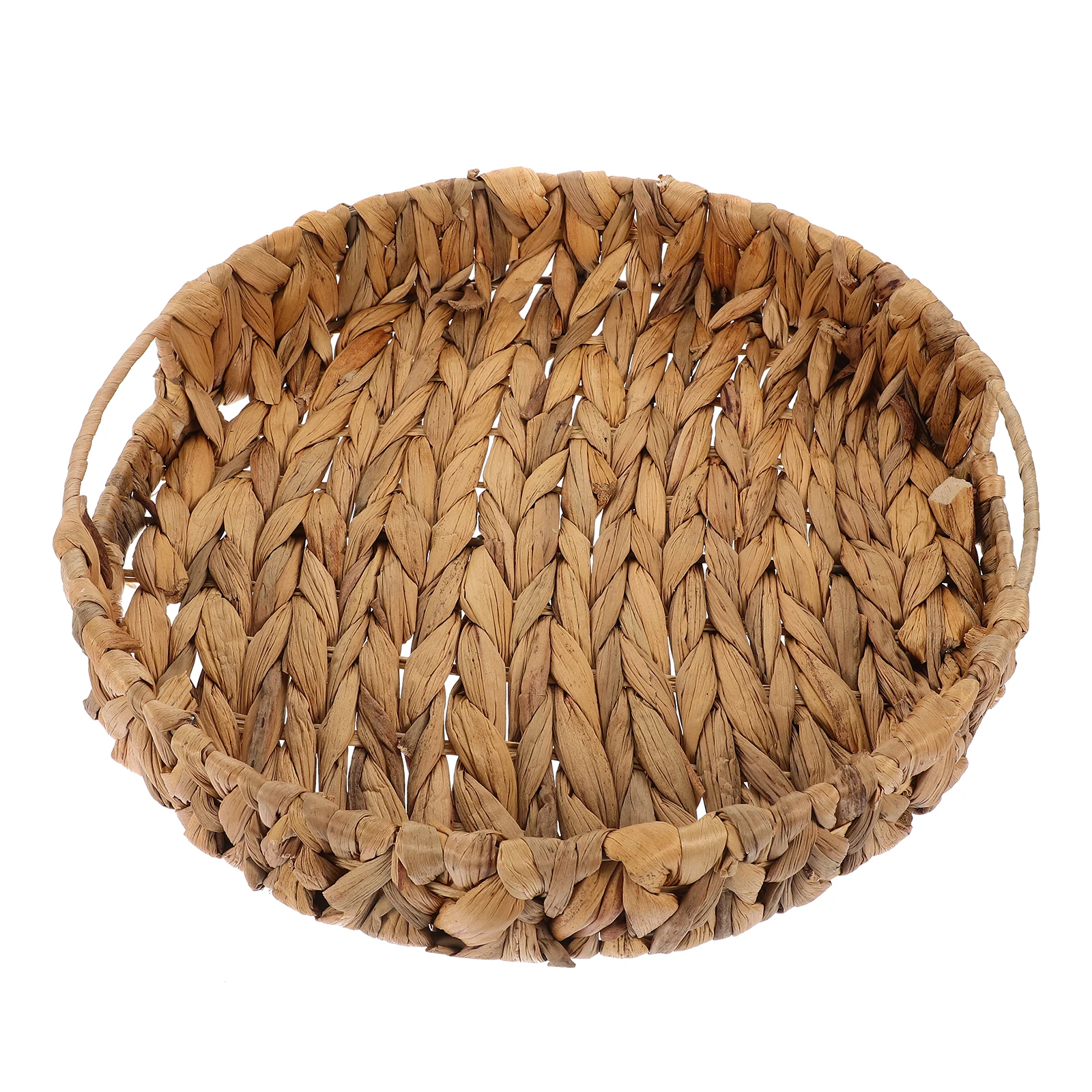 

Grass Woven Storage Basket Snack Tray Small Round Fruit Baskets Shelves Home Organization Tool Handmade Natural Style