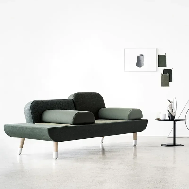 Nordic style furniture sofa wooden sofa set design living room upholstered sofa set