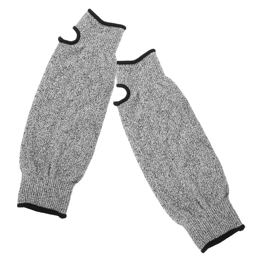 2Pcs Cut Resistant Arm Guards Long Sleeve Level 5 Protective Sleeves Thumb Hole for Gardening Yard Work Pet Grooming