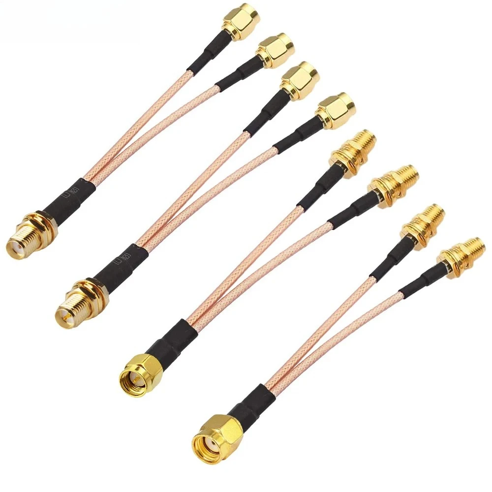 SMA to 2X SMA Male Female Y Type Splitter Combiner Jumper Cable Pigtail RG316 Cable
