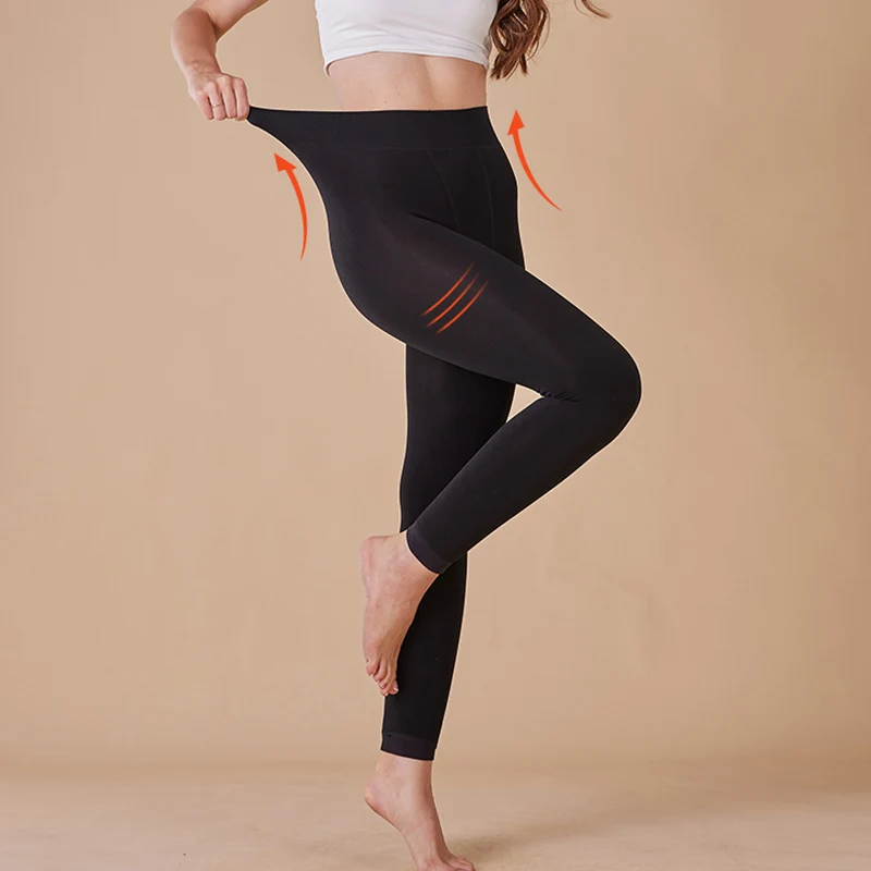 

Черные эластичные плюшевые леггинсы с высокой талией для женщин, флисовые бархатные колготки, женские брюки, зимние теплые облегающие леггинсы для женщин