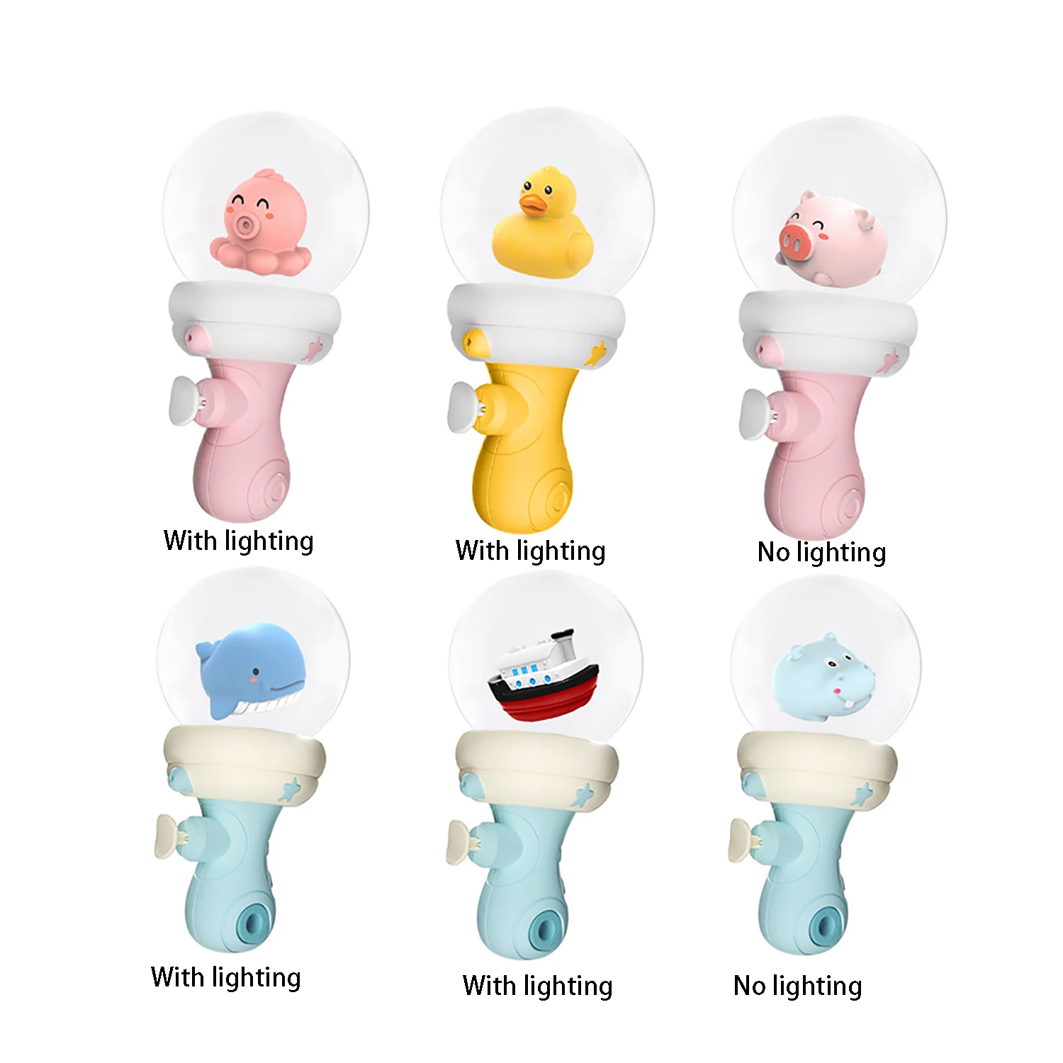 Pistola ad acqua luminosa per bambini, acqua spray, gioca con pistola ad acqua, giocattoli per la doccia per ragazzi e ragazze