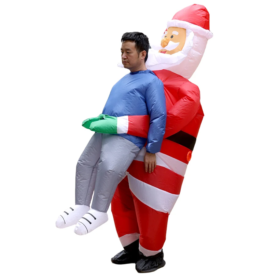Christmas Funny Inflatable Costumes Gingerbread Man Santa Claus Elf Snowman Tree Penguin Adult Halloween Carnival Party - view 2