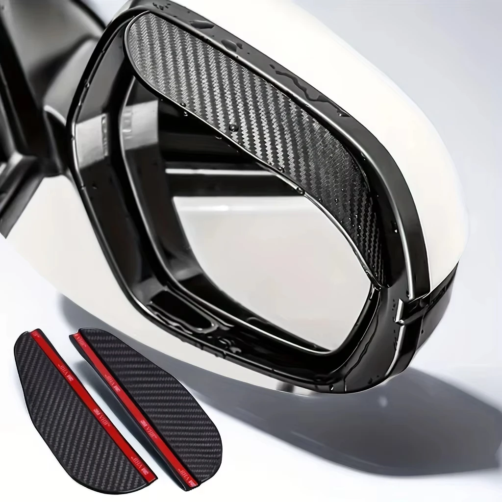 

2Pcs/Set Carbon Fiber Rearview Mirror Rain Guards for Clear Vision, Universal Car Mirror Accessories
