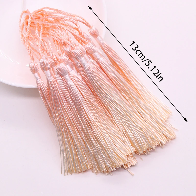 8Pcs Gradient Tassels Hanging Rope Bookmark Pendant Polyester Silk Tassel For Handmade Jewelry Making Accessories DIY Crafts