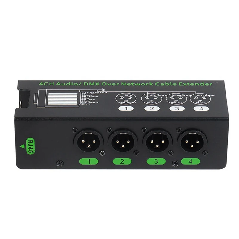 4CH 3 Pin Audio/DMX Over Network Cable Extender DMX512 Network Signal Extender XLR To RJ45 Ethernet Adapter XLR