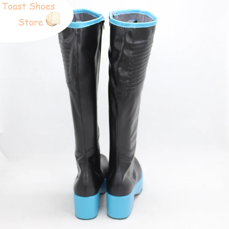 2025 zapatos de Cosplay zapatos de cuero PU forma Mikuu Cosplay Halloween carnaval botas accesorios de Cosplay disfraz Prop