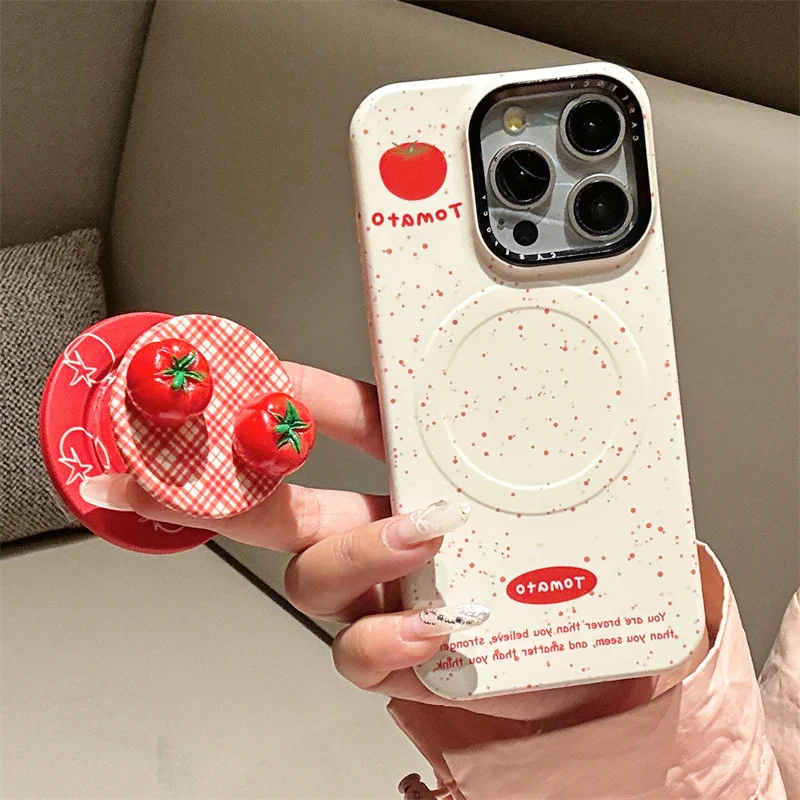 حافظة هاتف مغناطيسية لهاتف آيفون 16 برو 15 12 13 14 برو ماكس حافظة صلبة مع حامل حامل Magsafe لطيف 16Pro Funda