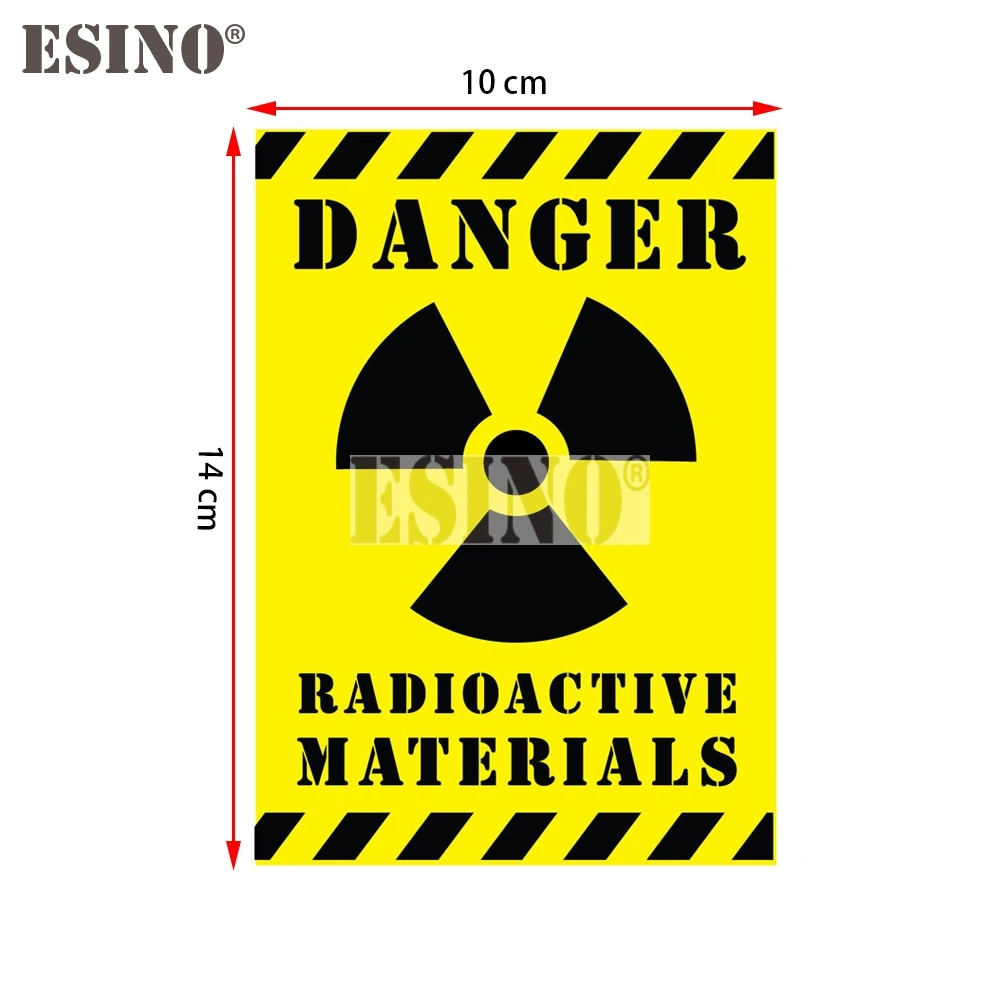 Car Styling Creative Warning Danger Radioactive Materials Cartoon PVC  Waterproof Car Body Sticker Pattern Vinyl