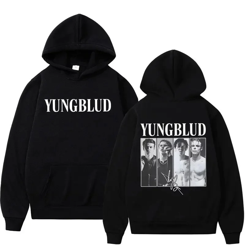 2026 Idol Tour Yungblud Signature Gothic Vintage Print Hoodie Unisex Long Sleeve Fleece Hip-Hop Punk Sweatshirt