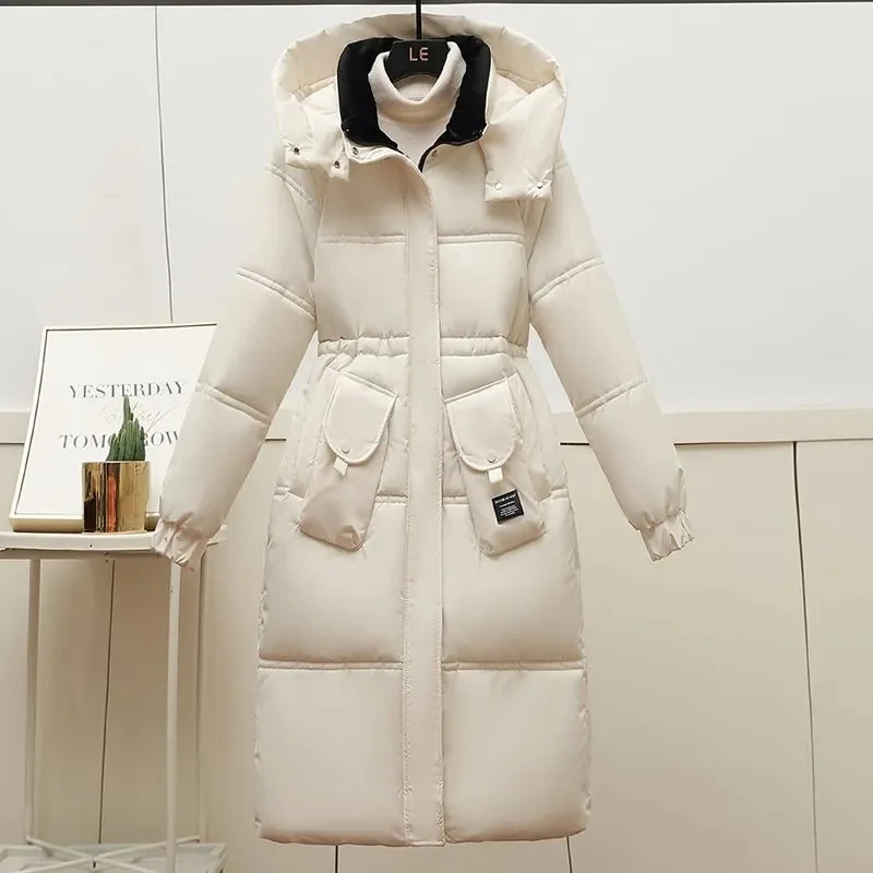 Winter new Hooded Cotton jacket Women Parkas Mid-Length Thick Warm Windproof Padded Clothes Casual Loose Snow Wear Overcoat T555