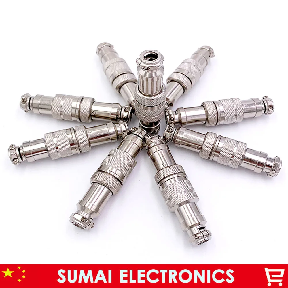 2/3/4/5/6/7 Pin 12mm male & female butt joint connector sets, GX12 Socket+Plug,5P RS765 aviation plug interface