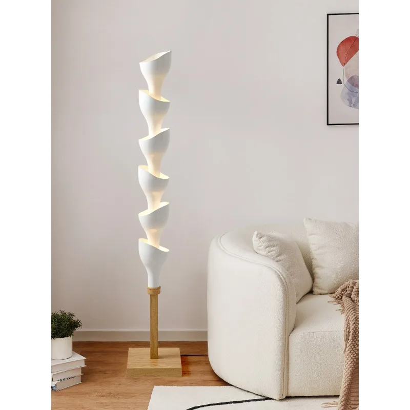 Imagem -03 - Designer Italiano Branco Log Floor Lamp Atmosfera Led Suporte Vertical Luz Sala Decor Quarto Estudo de Cabeceira