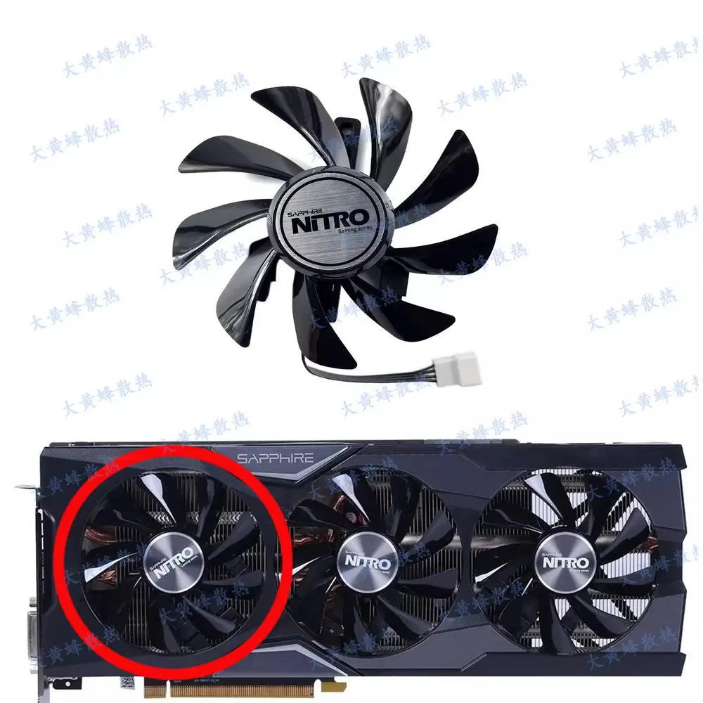 Новый охлаждающий вентилятор для видеокарты SAPPHIRE R9 FURY 4 ГБ HBM Tri-X OC