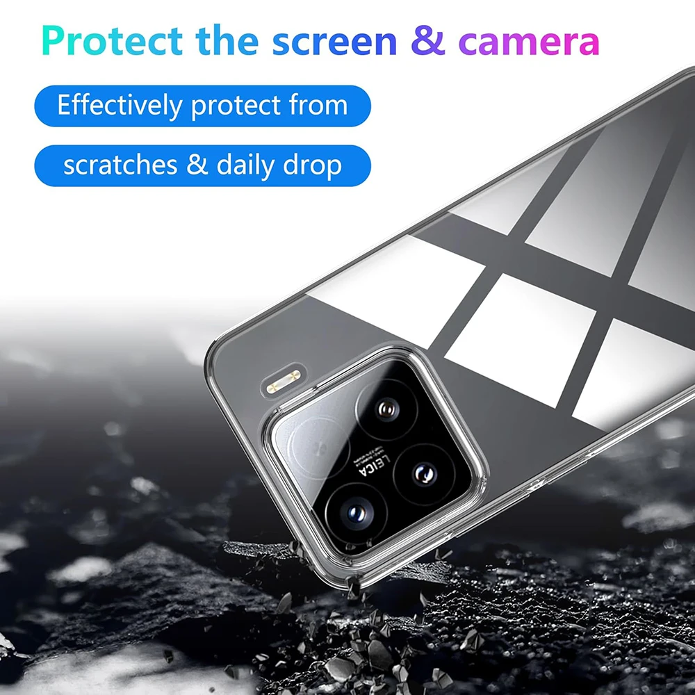 Ultra Thin Silicone Phone Case For Xiaomi Mi 15 Ultra 14 14T 13 13T Pro Clear Soft Back Cover Shockproof Shell Transparent Funda