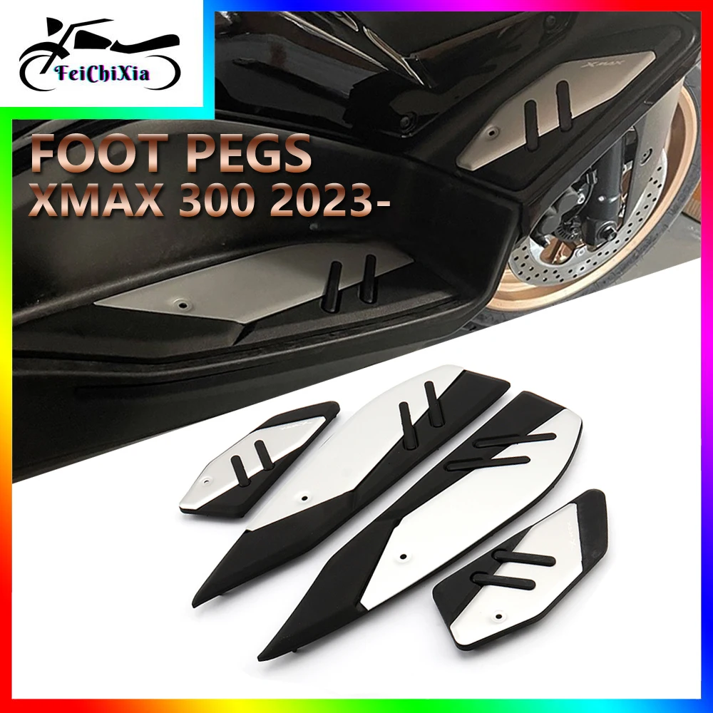 Motorcycle Accessories Foot Pedal Plate Reinforce Footrest For Yamaha XMAX X-MAX 300 XMAX300 2023- Baseboard Foot Board Pad