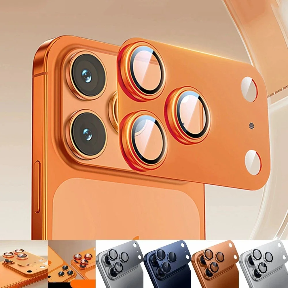 

For iPhone 17Pro, 17 Pro Max Camera Lens Protector Film Metal + 9H Tempered Glass Camera Screen Full Protective Cover