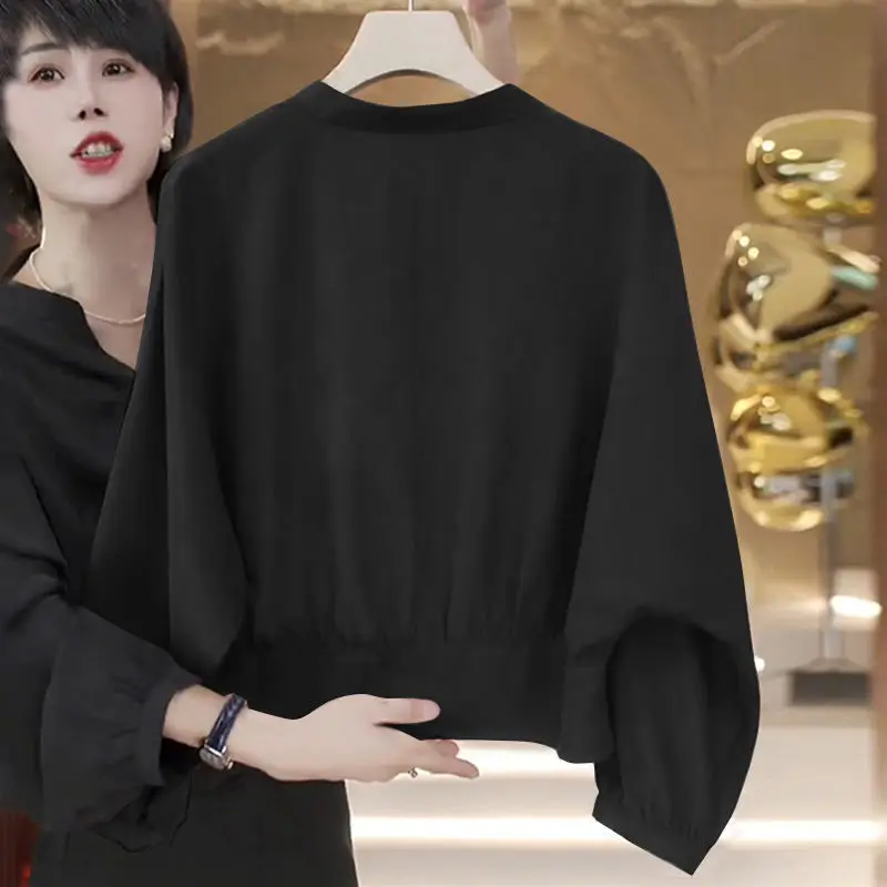 Blusa Holgada Informal para Mujer, con Cintura Ajustable, Efecto Adelgazante, Estilo Informal para Principios de Otoño, Nueva, Cubre el Vientre, Moderna, con Botones