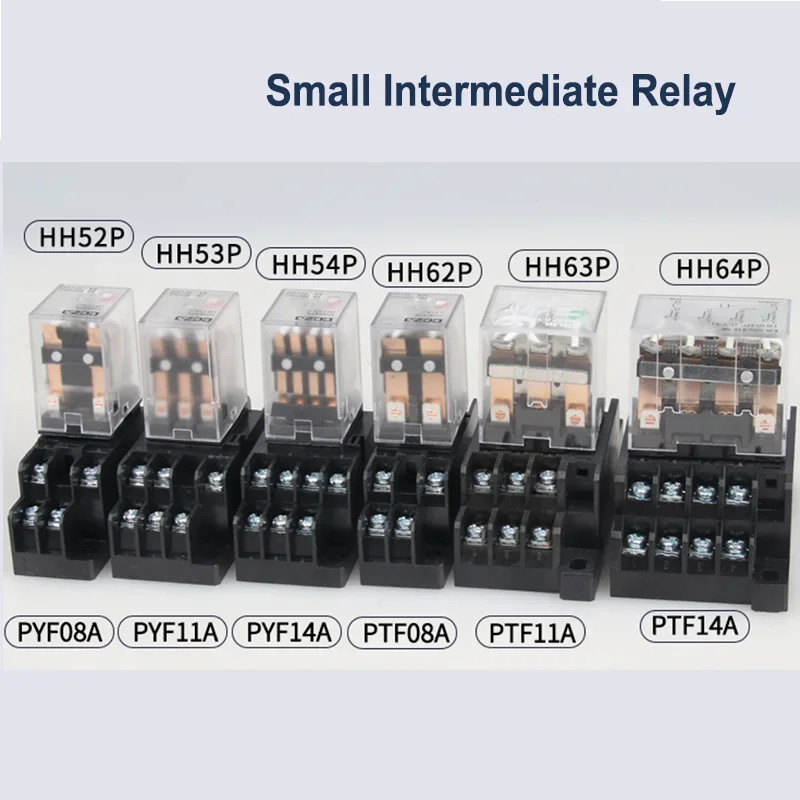 

10PCS Small Intermediate Relay HH52P HH53P HH54P HH62P HH63P HH64P 12V24V220V MY2NJ MY3NJ MY4NJ ACDC