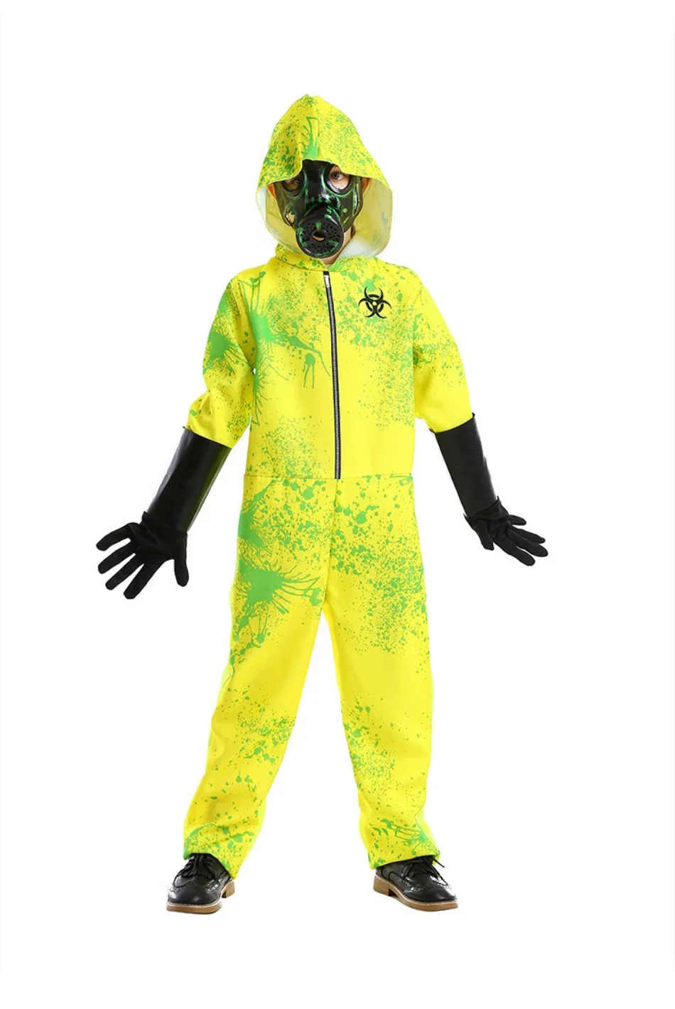 Kinder-Hazmat-Anzug, Kostüm für Jungen, Biohazard-Overall mit Gasmaske und Handschuhen, Halloween, gruseliges Cosplay-Outfit, Karneval, Party, Kostüm, PS66 – Detail 10