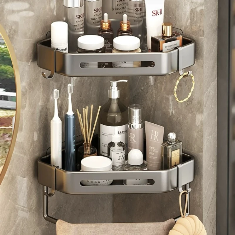 

Toilet rack Triangular bathroom No punching Corner hanger wall shelves mounted hand wash Bath storage racks accessories shelf