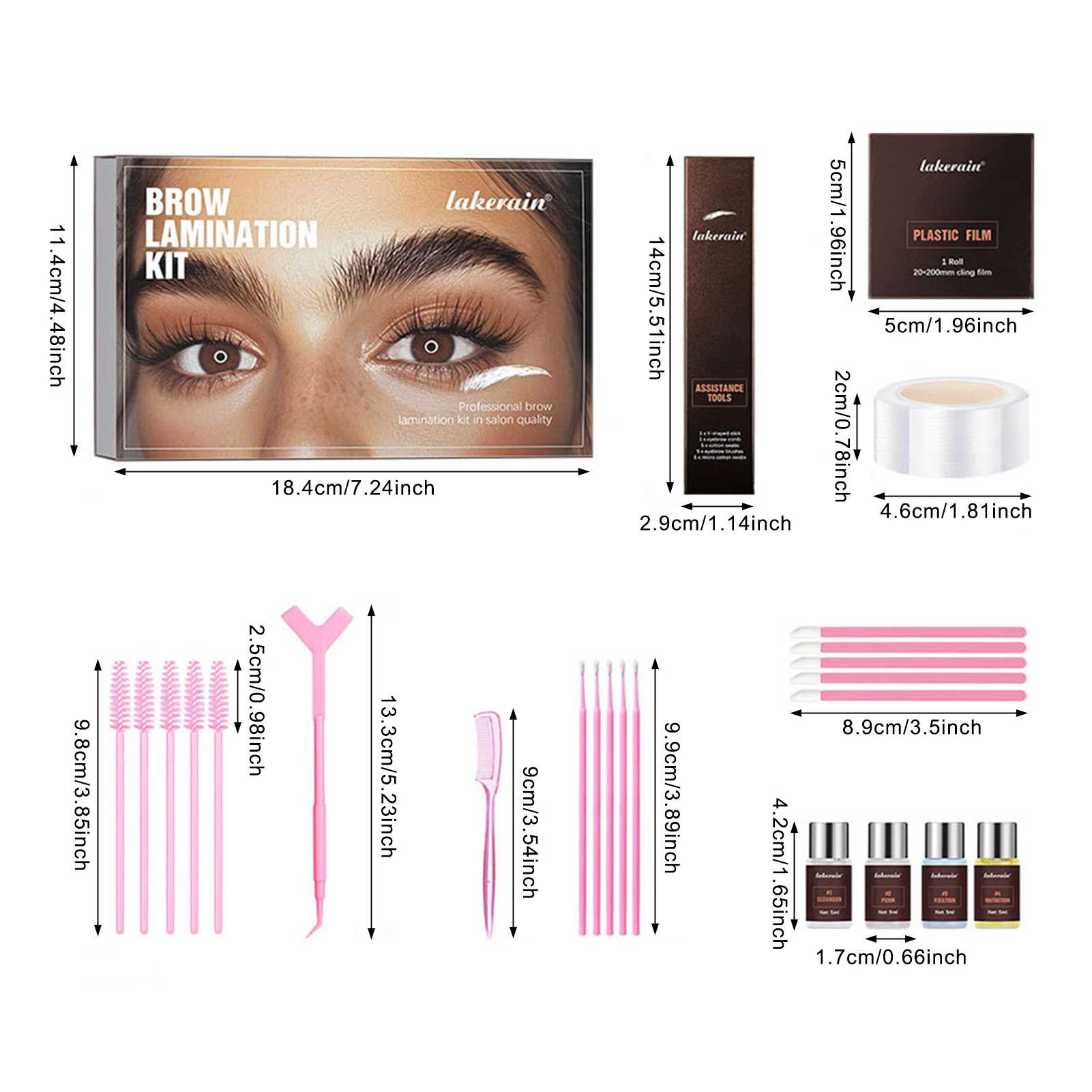 Woman DIY Brow Lamination Kit Makeup Eyebrow Enhancer Set Supplies for Fuller Eyebrows