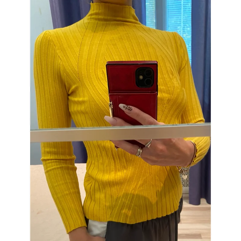 Autumn Knitted Casual Sweater Women Warm Pullover Winter Long Sleeve Office Jumper Sweater Slim Solid Striped Sweaters 17041