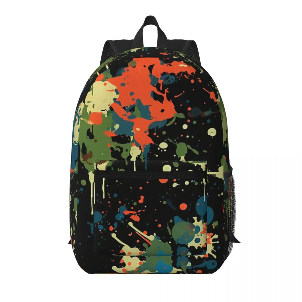 Abstract Colorful Graffiti Splatter Student Backpack School Bag Hiking Travel Daypack for Boys Girls Bookbag Shoulder Bags