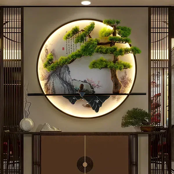 Creative Chinese Landscape LED Wall Sconce, Modern Picture Light for Living Room Bedroom Study, Decorative Indoor Wall Lamp