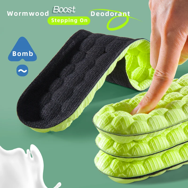 1 Pairs Memory Foam Insoles for Shoes Men Women Nano Antibacterial Massage Sport Insole for Feet Orthopedic Care Shoe Sole Pads
