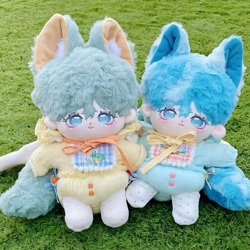 Cosmile No attributes Kpop Idol Star Blue Fox Esurient Monster Yokai  Stuffed Plushie 20cm Plush Toy Doll Body Tail PD Sa