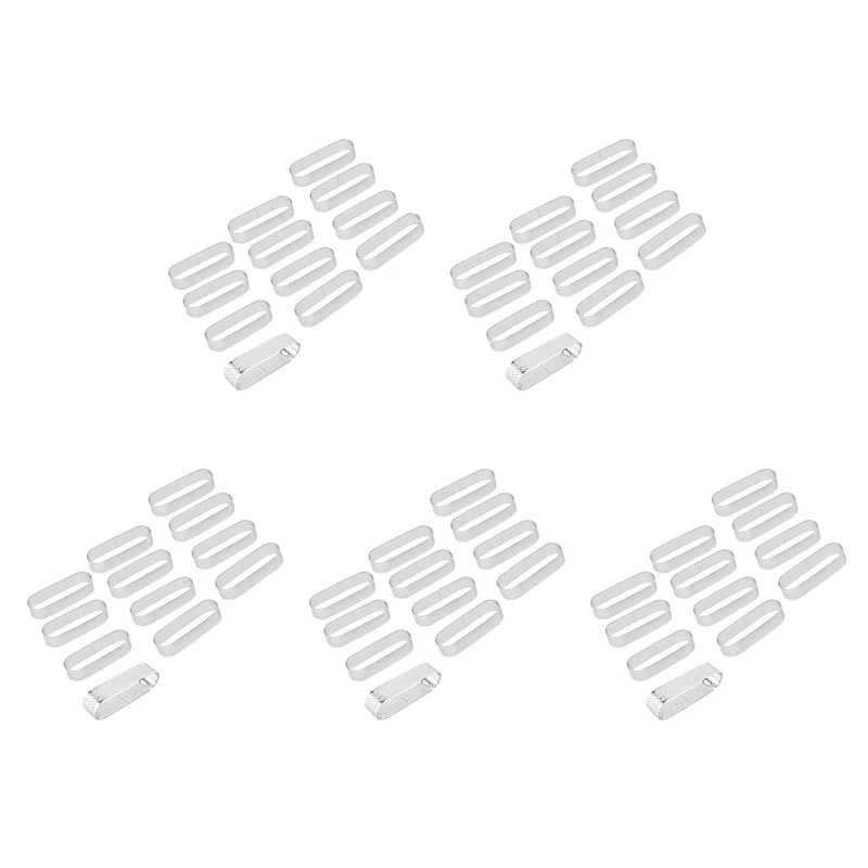 

ABUN-60Pcs Oval Tartlet Molds French Dessert Mousse Fruit Pie Tart Ring Quiche Cake Mold, Stainless Steel Tart Mousse Ring