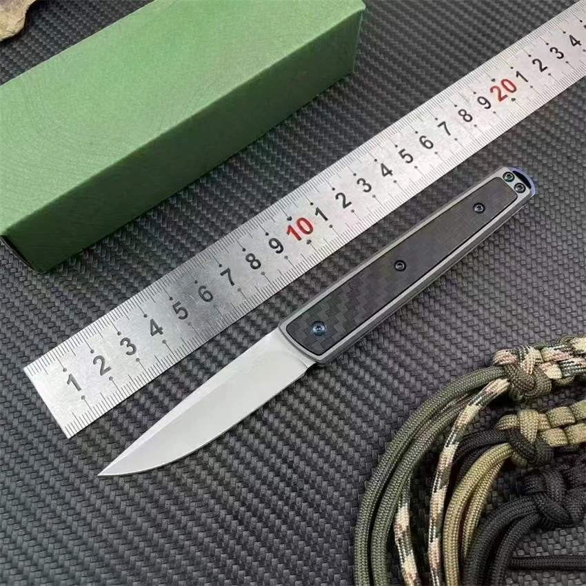 

Kesiwo K7190 D2 Pocket Folding Knife CF Handle Ball Bearing Flipper Utility Survival Outdoor Camping Hunting Kitchen EDC Knife