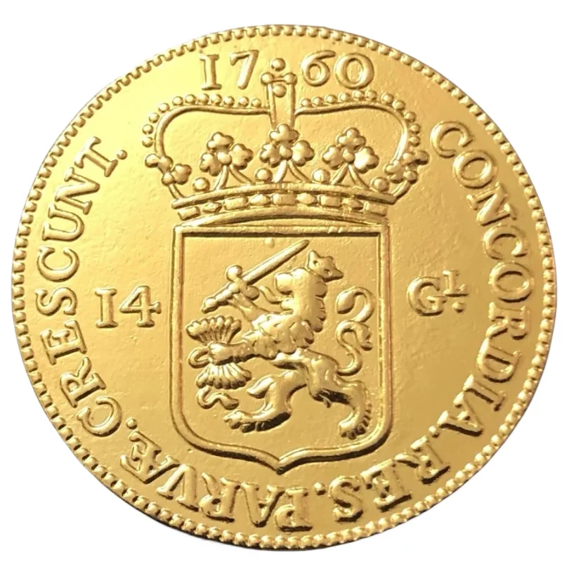 

1760 Dutch Republic (Gelderland) 14 Gulden-Netherlands Gold Copy Coin