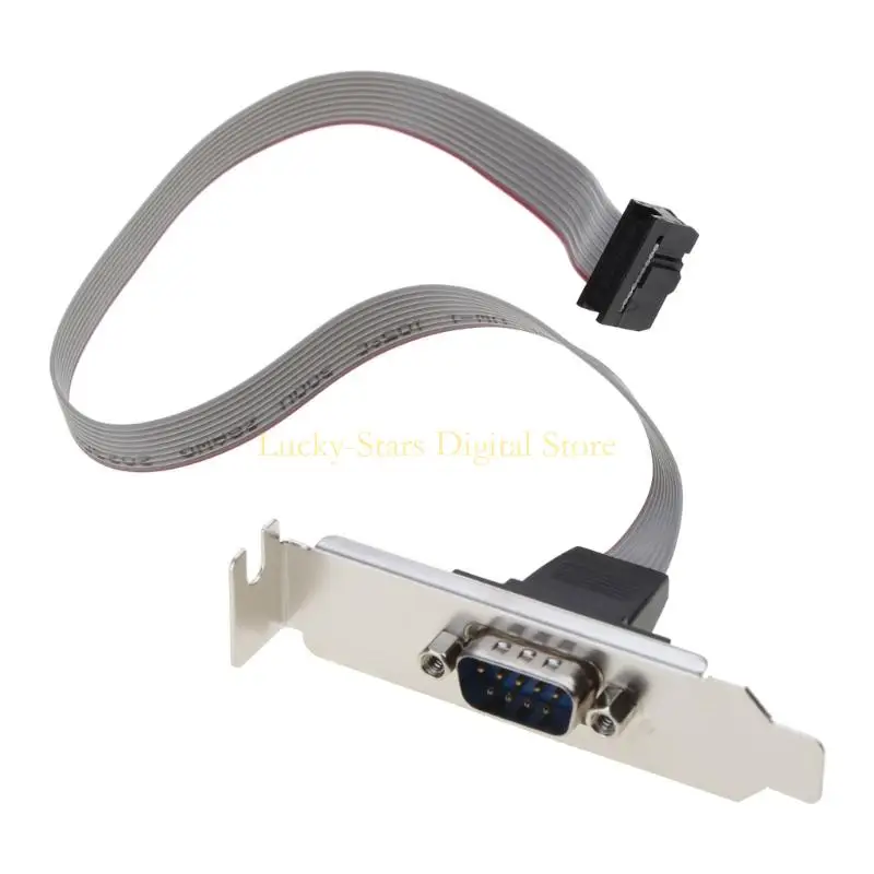 

T3EE Serial 9 pin DB9 RS232 Motherboard Com Port Ribbon Cable Connector 300mm Cable for w Bracket New