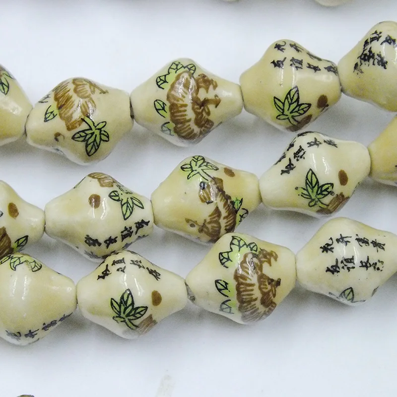 

108PCS/lot 12X14MM Animal Chinese Characters Ceramic Loose Beads. DIY Craft Bracelet Necklace Earrings Jewelry Making