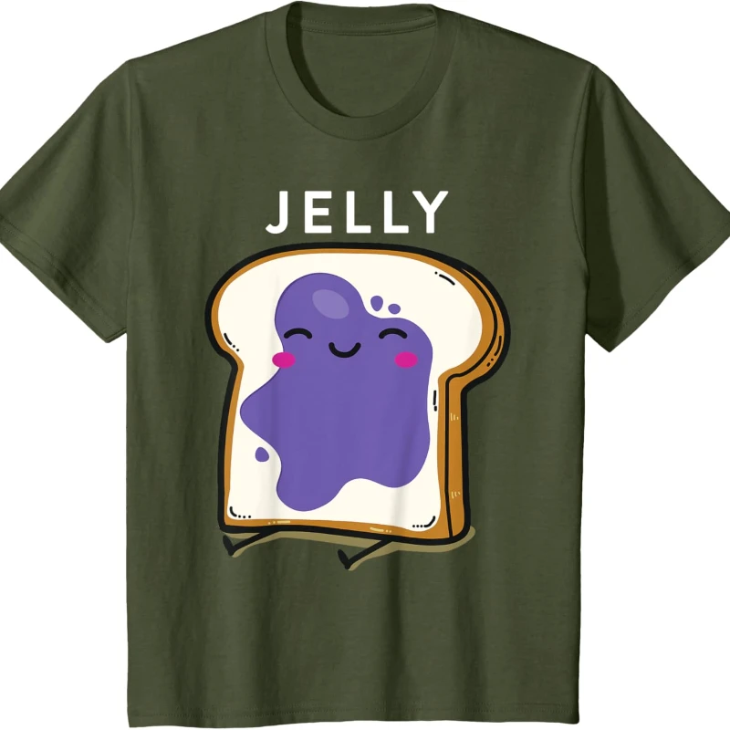 

Peanut Butter & Jelly Matching Couple Shirts Funny Outfits Cotton T-Shirt Novelty Trending Creative Unisex Neck Short Casual Tee