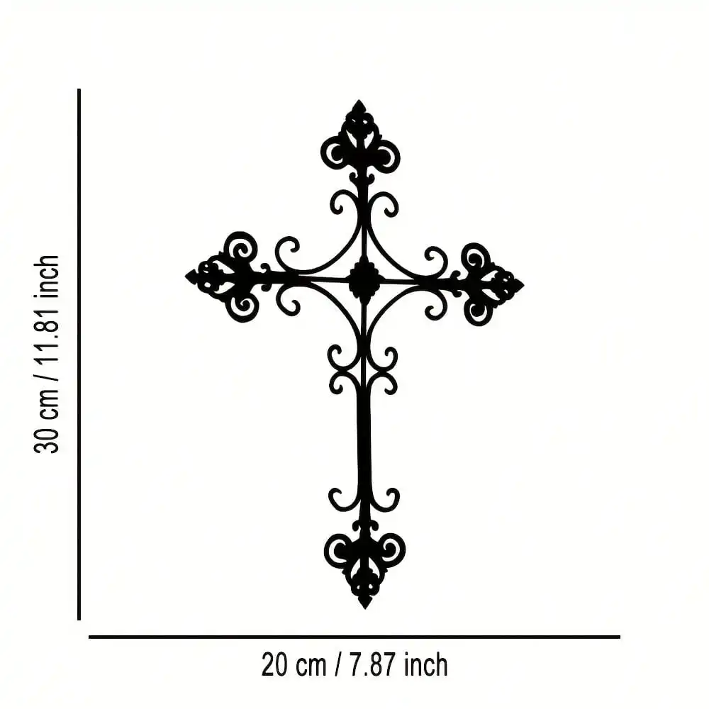 CIFBUY Iron Wall Art Vintage Metal Cross Decor Religious Home Gift Rustic Ornament Minimalist Rustic Accent Interior