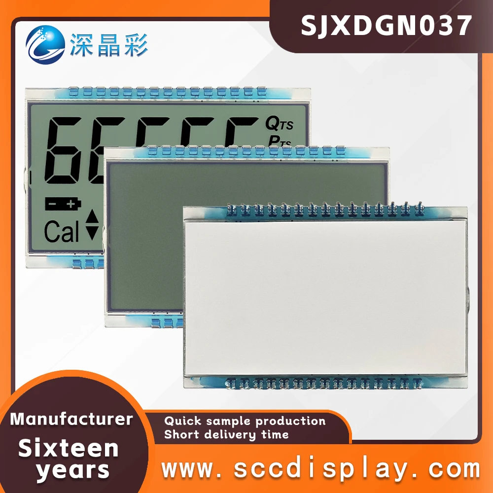 Hoge kostenprestaties op maat gemaakt segmentcodetype statisch LCD-scherm SJXDGN037 FSTN digitaal display met laag energieverbruik