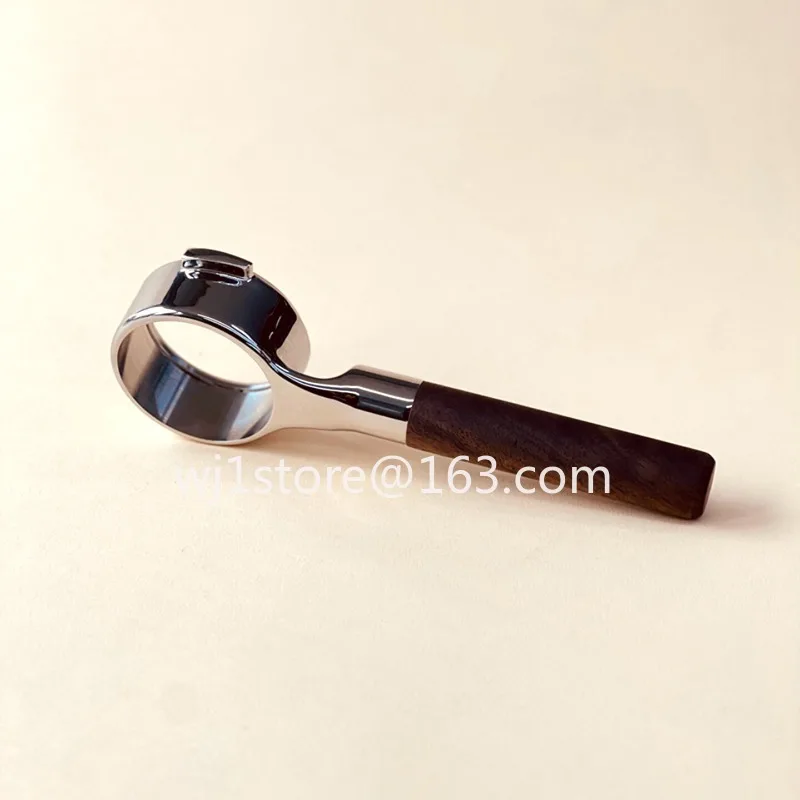 Bottomless coffee integrated handle coffee machine handle E61 universal 316 stainless steel walnut