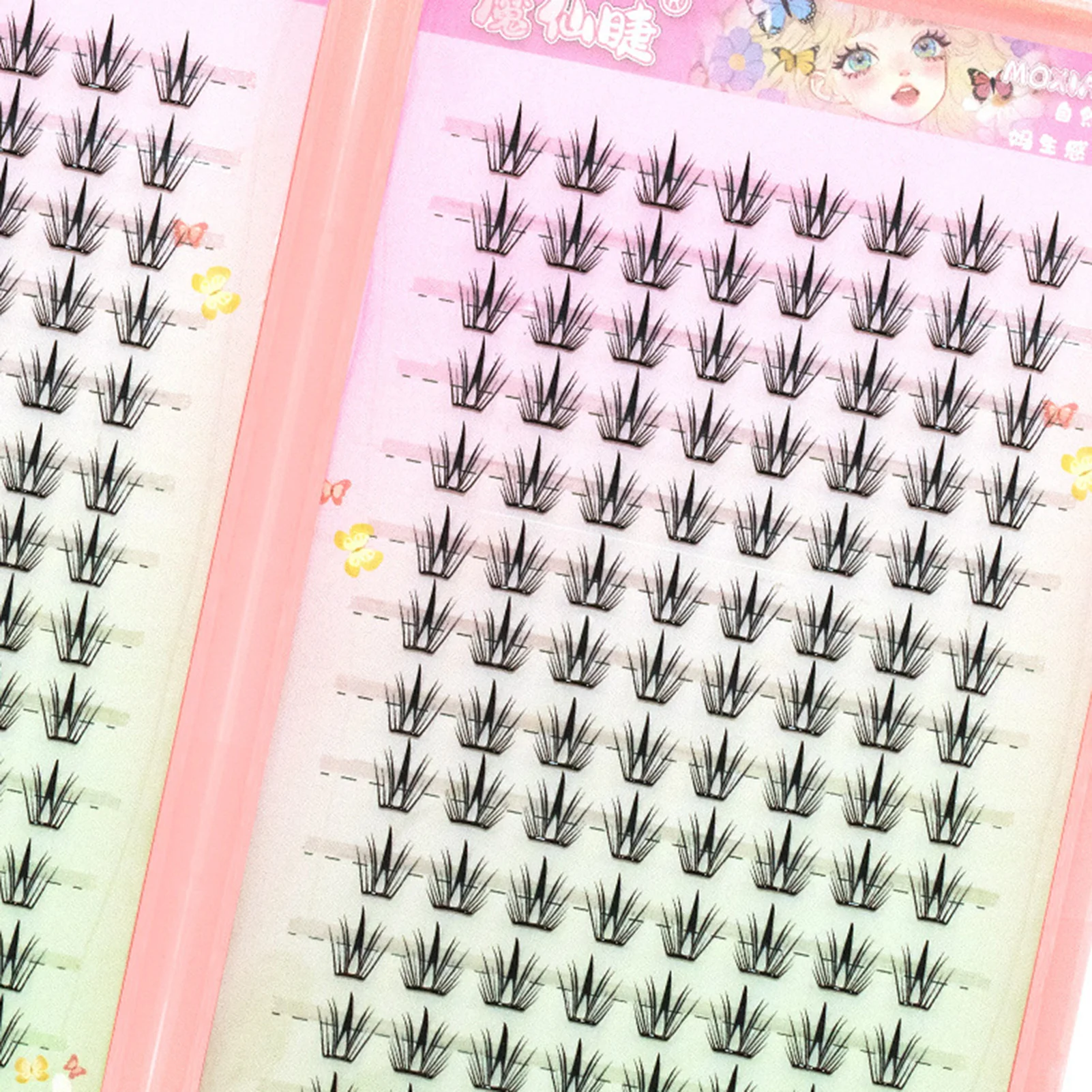 Magic Fairy-pestañas postizas sin pegamento, gran capacidad, Manga, libro de pestañas de estilo coreano, 7 13mm de longitud mixta, rizo C, pestañas de fibra negra