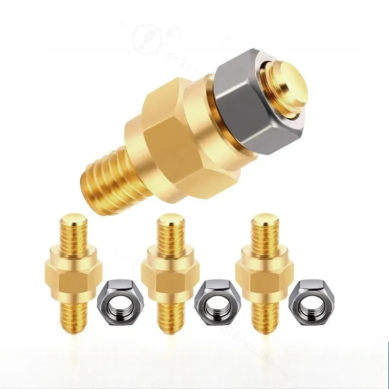 Automotive Side Mount Battery Terminal Copper Post 3/8-16 Solid Brass Bolts for Car Truck Marine Boat Vehicle Power