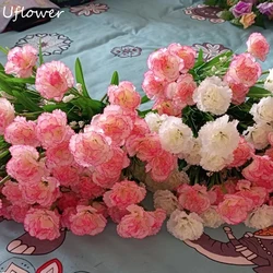 1 Bouquet Carnation Silk Artificial Flowers Fake Plants Party Garden Wedding Decor Mother's Day Gift Home Room Decoration