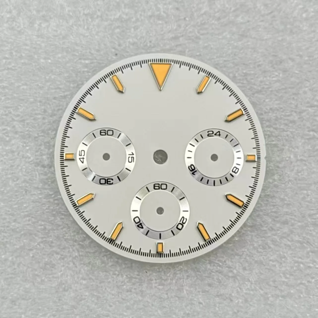 Diameter 29.5mm VK63 quartz movement blank dial modified multifunctional timing panda dial with green glow in the dark