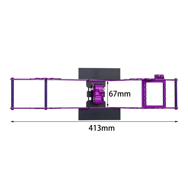 1/10 LCG RC Crawler Chassis CNC Aluminum Frame Girder Front Gearbox Bumper Side Pedals Off-Road Upgrade